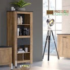 Rapallo 1 drawer bookcase in Chestnut and Matera Grey - Price Crash Furniture