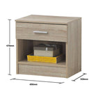 Rio Costa 1 Drawer Bedside Table in Sonoma Oak by TAD - Price Crash Furniture