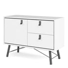 Ry Sideboard with 1 Door + 2 Drawers in Matt White - Price Crash Furniture