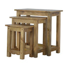 Set of 3 Nesting Table in Oak-effect Mango Wood - Price Crash Furniture