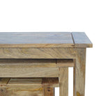 Set of 3 Nesting Table in Oak-effect Mango Wood - Price Crash Furniture