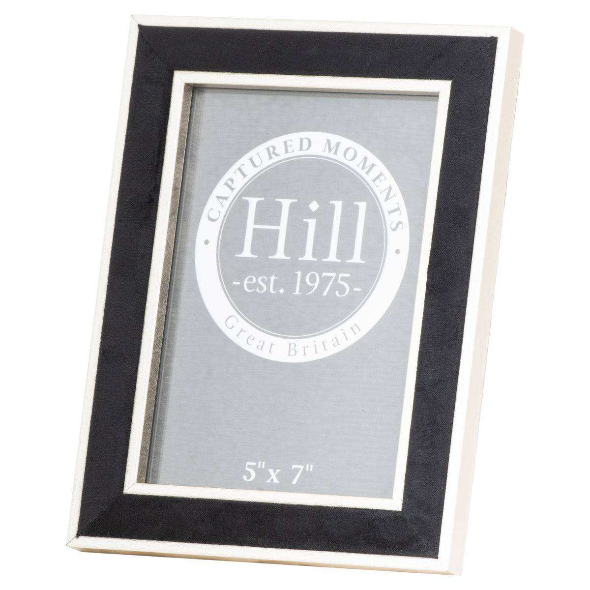 Silver Edged Black Velvet 5X7 Photo Frame - Price Crash Furniture