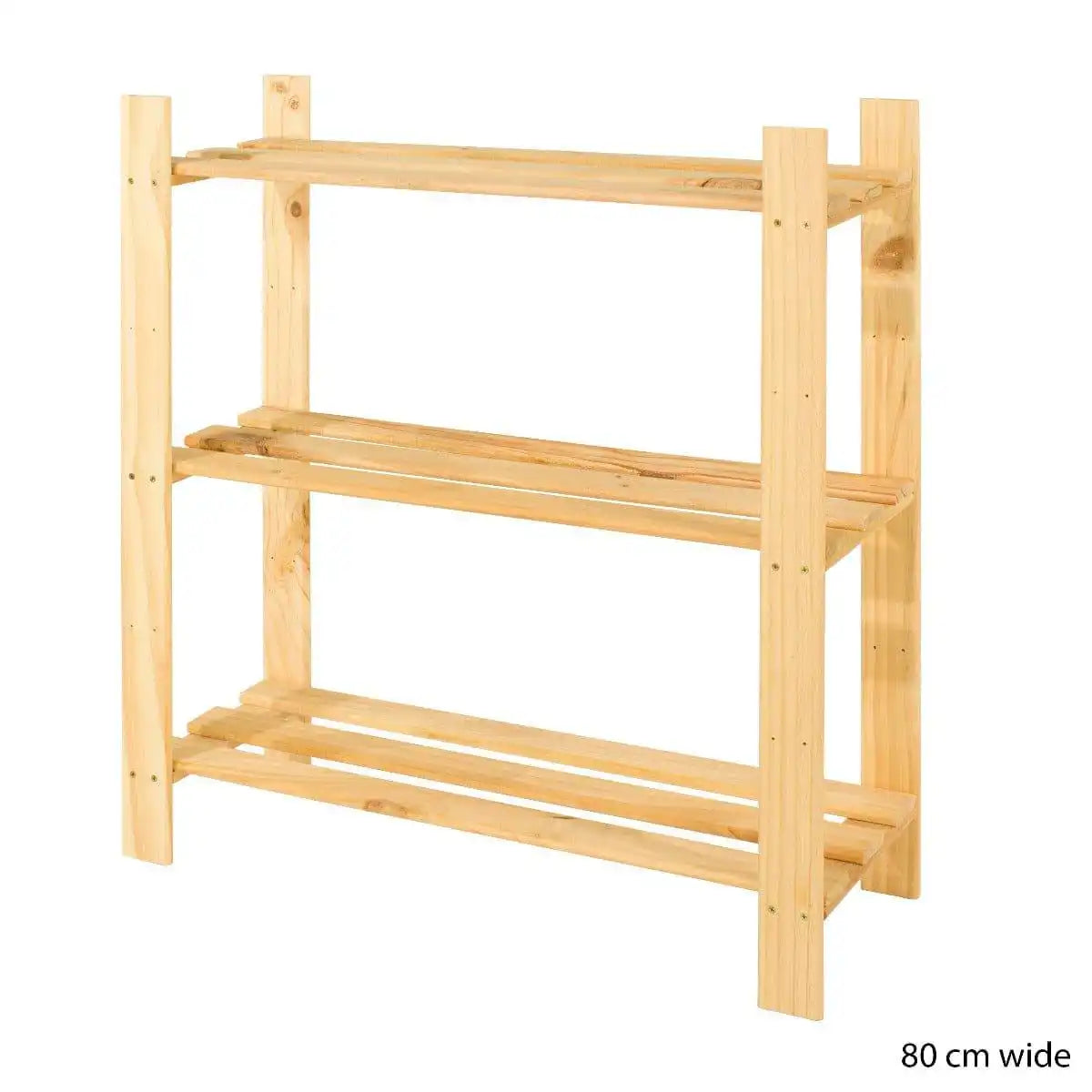 Simple and Natural Wood 80x90cm 3-Tier Shelf Unit by Core - Price Crash Furniture