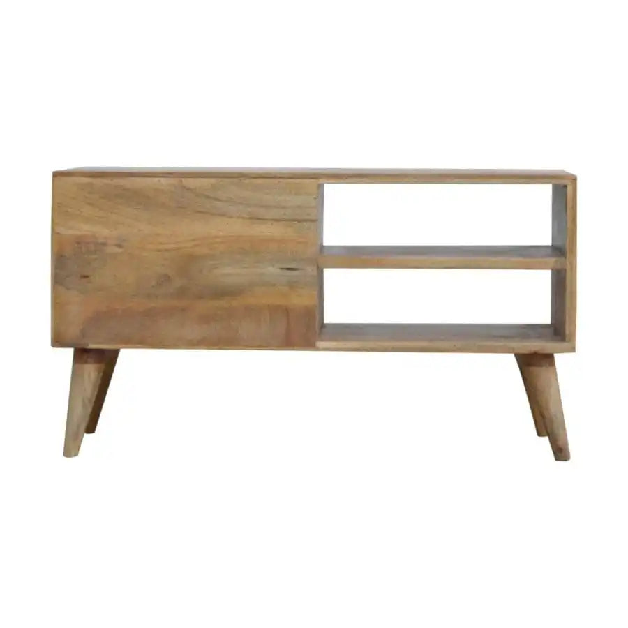 Sleek White Painted Carved Drawer Front Media Unit - Price Crash Furniture