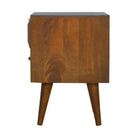 Solid Wood Bedside With Carved Drawer Front - Price Crash Furniture