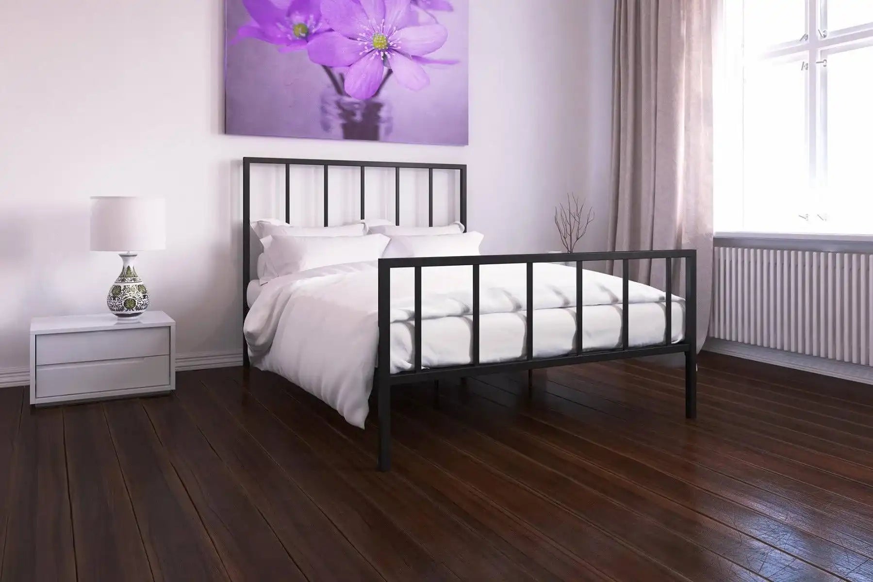 Stella Metal King Size Bed in Black by Dorel - Price Crash Furniture