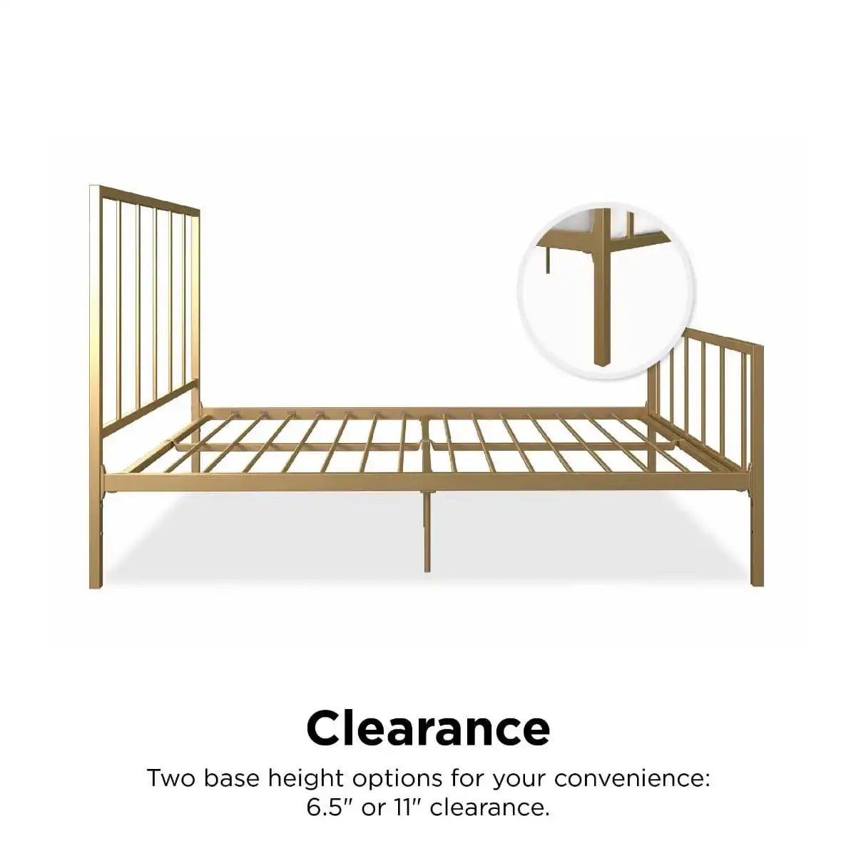 Stella Metal King Size Bed in Gold by Dorel - Price Crash Furniture