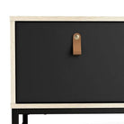 Stubbe TV Unit 1+2 Drawers And Open Shelf In Matt Black Oak - Price Crash Furniture