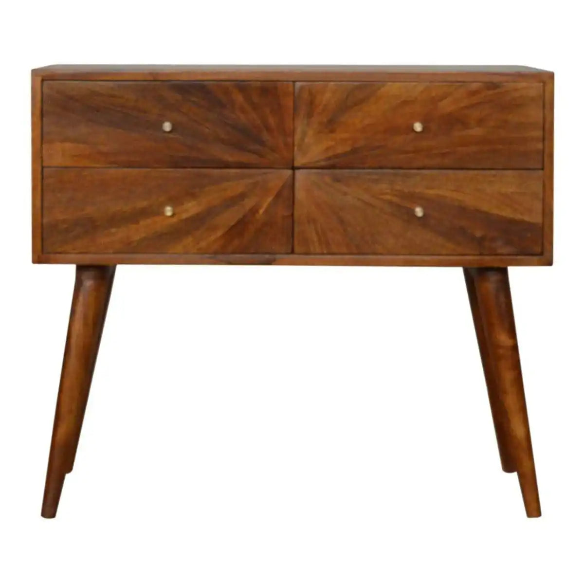 Sunrise Bedside Table in Chestnut-effect Mango Wood - Price Crash Furniture
