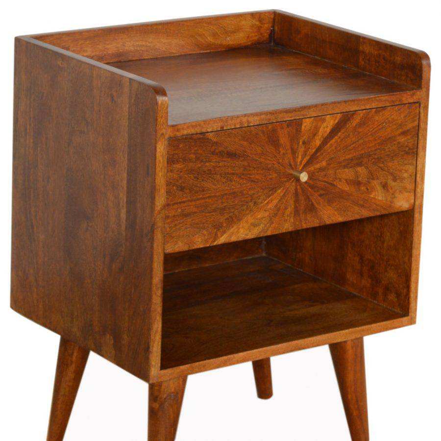 Sunrise Console Table in Chestnut-effect Mango Wood - Price Crash Furniture