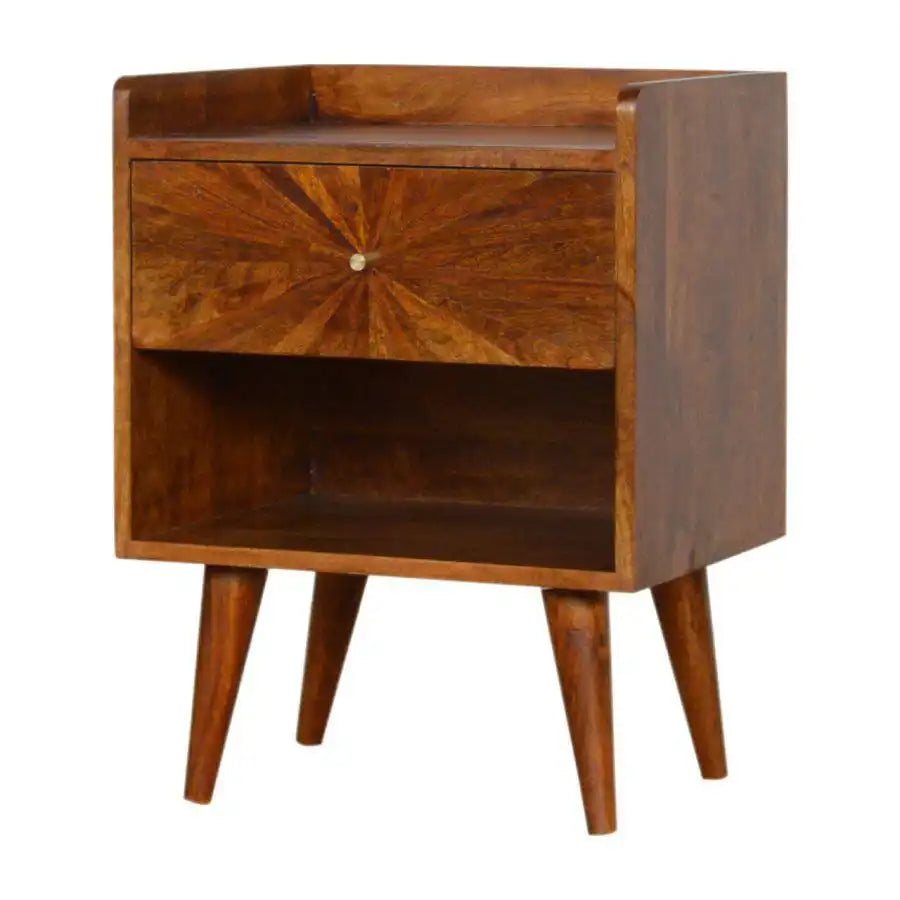 Sunrise Console Table in Chestnut-effect Mango Wood - Price Crash Furniture