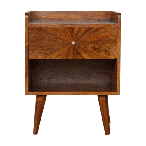 Sunrise Console Table in Chestnut-effect Mango Wood - Price Crash Furniture