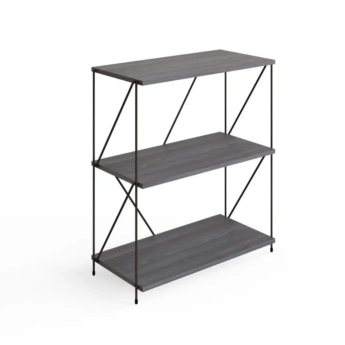 Leyo 3 Tier Grey Bookcase Bookshelf Shelving Unit - Price Crash Furniture