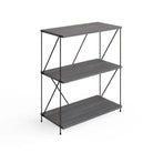 Leyo 3 Tier Grey Bookcase Bookshelf Shelving Unit - Price Crash Furniture