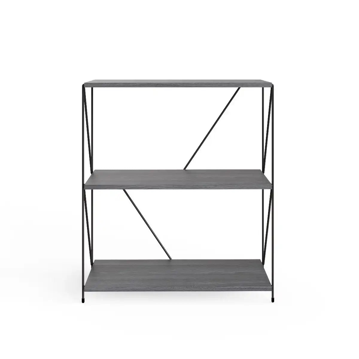 Leyo 3 Tier Grey Bookcase Bookshelf Shelving Unit - Price Crash Furniture