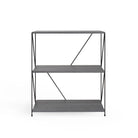 Leyo 3 Tier Grey Bookcase Bookshelf Shelving Unit - Price Crash Furniture