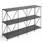 Leyo Cube Wide Shelving Unit In Grey & Black - Price Crash Furniture