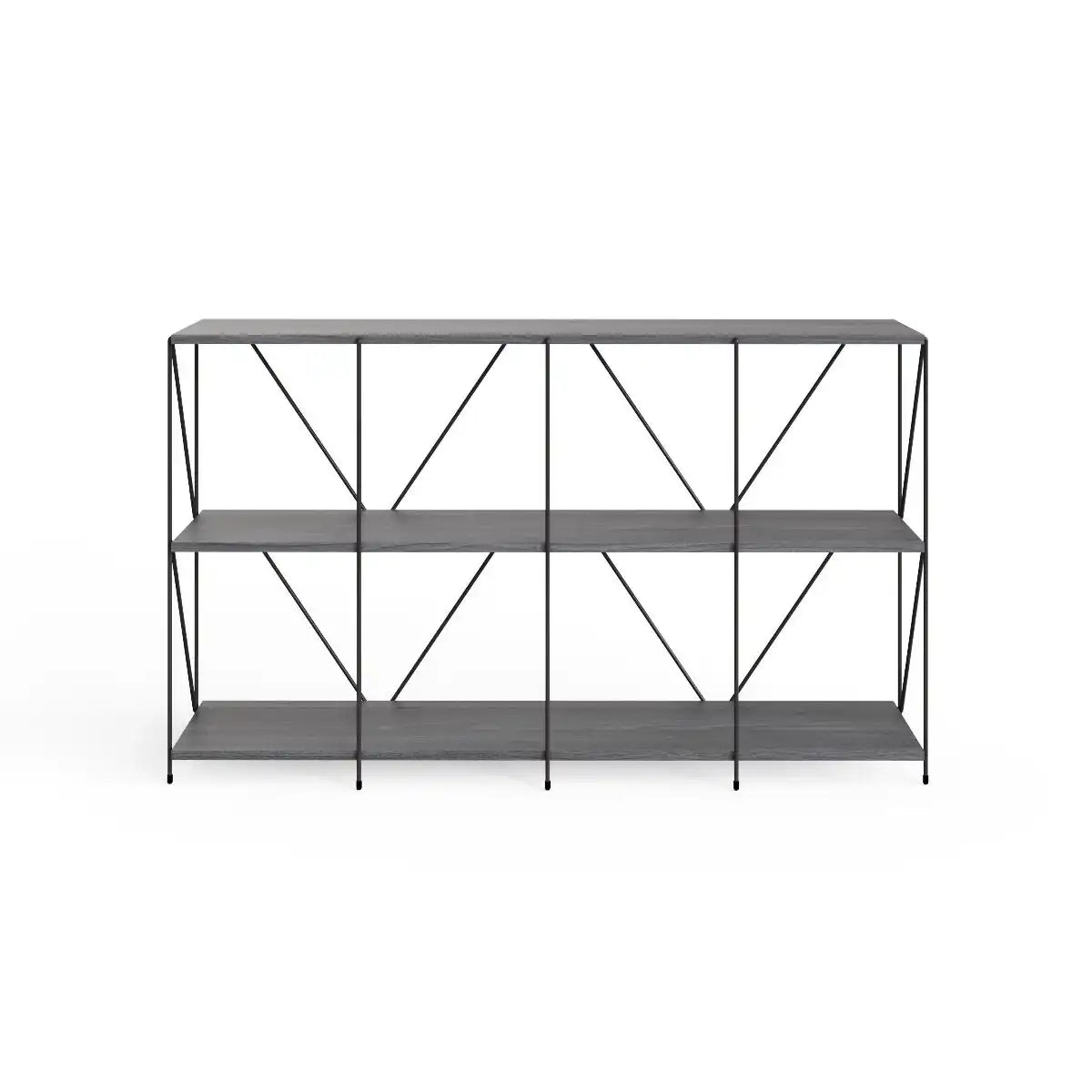 Leyo Cube Wide Shelving Unit In Grey & Black - Price Crash Furniture