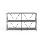 Leyo Cube Wide Shelving Unit In Grey & Black - Price Crash Furniture