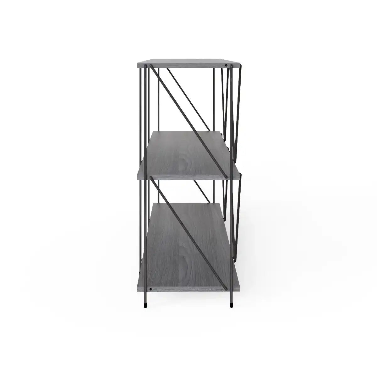 Leyo Cube Wide Shelving Unit In Grey & Black - Price Crash Furniture