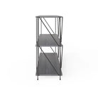 Leyo Cube Wide Shelving Unit In Grey & Black - Price Crash Furniture