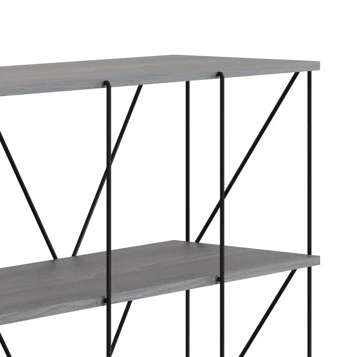 Leyo Cube Wide Shelving Unit In Grey & Black - Price Crash Furniture