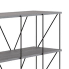 Leyo Cube Wide Shelving Unit In Grey & Black - Price Crash Furniture