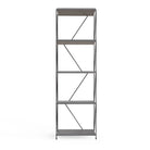 Leyo 5 Shelf Bookcase Display Unit Grey & Black - Price Crash Furniture