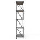 Leyo 5 Tier Bookshelf Shelving Unit Grey - Price Crash Furniture