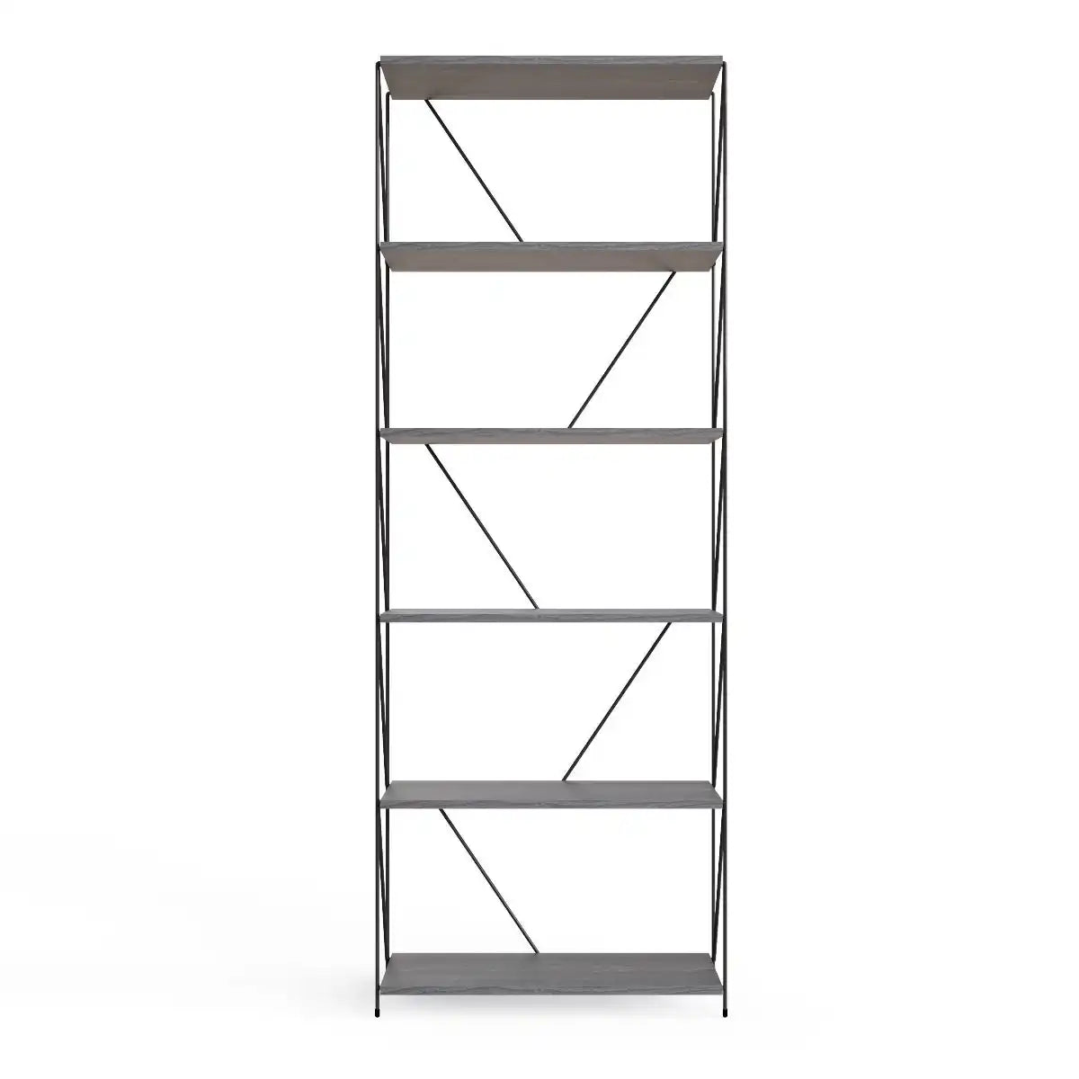 Leyo 6 Tier Grey Bookcase Bookshelf Storage Unit - Price Crash Furniture