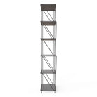Leyo 6 Tier Grey Bookcase Bookshelf Storage Unit - Price Crash Furniture