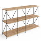 Leyo Wide Cube Shelving Unit Bookcase in Oak & Black - Price Crash Furniture