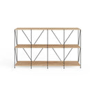 Leyo Wide Cube Shelving Unit Bookcase in Oak & Black - Price Crash Furniture