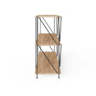 Leyo Wide Cube Shelving Unit Bookcase in Oak & Black - Price Crash Furniture