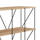 Leyo Wide Cube Shelving Unit Bookcase in Oak & Black - Price Crash Furniture