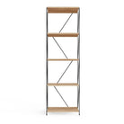 Leyo 4 Shelf Shelving Display Unit in Oak & Black - Price Crash Furniture