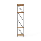 Leyo 4 Shelf Shelving Display Unit in Oak & Black - Price Crash Furniture