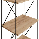 Leyo 4 Shelf Shelving Display Unit in Oak & Black - Price Crash Furniture
