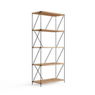 Leyo 5 Tier Black & Oak Shelving Unit Bookcase - Price Crash Furniture