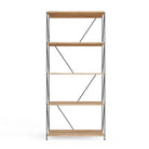 Leyo 5 Tier Black & Oak Shelving Unit Bookcase - Price Crash Furniture