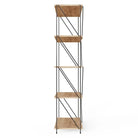 Leyo 5 Tier Black & Oak Shelving Unit Bookcase - Price Crash Furniture