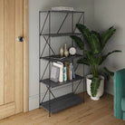 Leyo 5 Tier Bookshelf Shelving Unit Grey - Price Crash Furniture