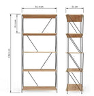 Leyo 5 Tier Black & Oak Shelving Unit Bookcase - Price Crash Furniture