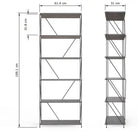 Leyo 6 Tier Grey Bookcase Bookshelf Storage Unit - Price Crash Furniture