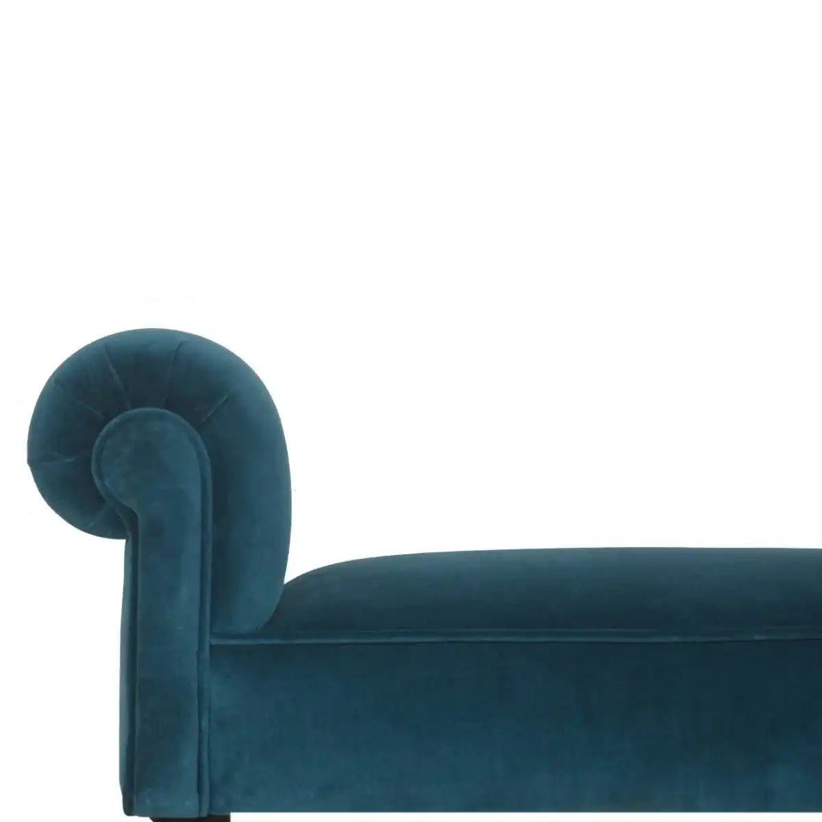 Teal Velvet Bench with Turned Feet - Price Crash Furniture