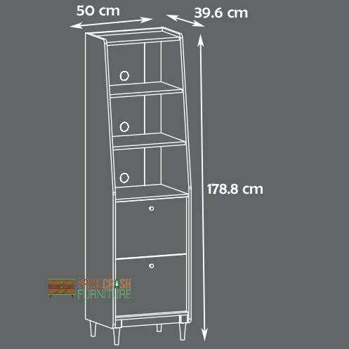 Teknik Hampstead Park Narrow Bookcase with Filing Drawer - Price Crash Furniture