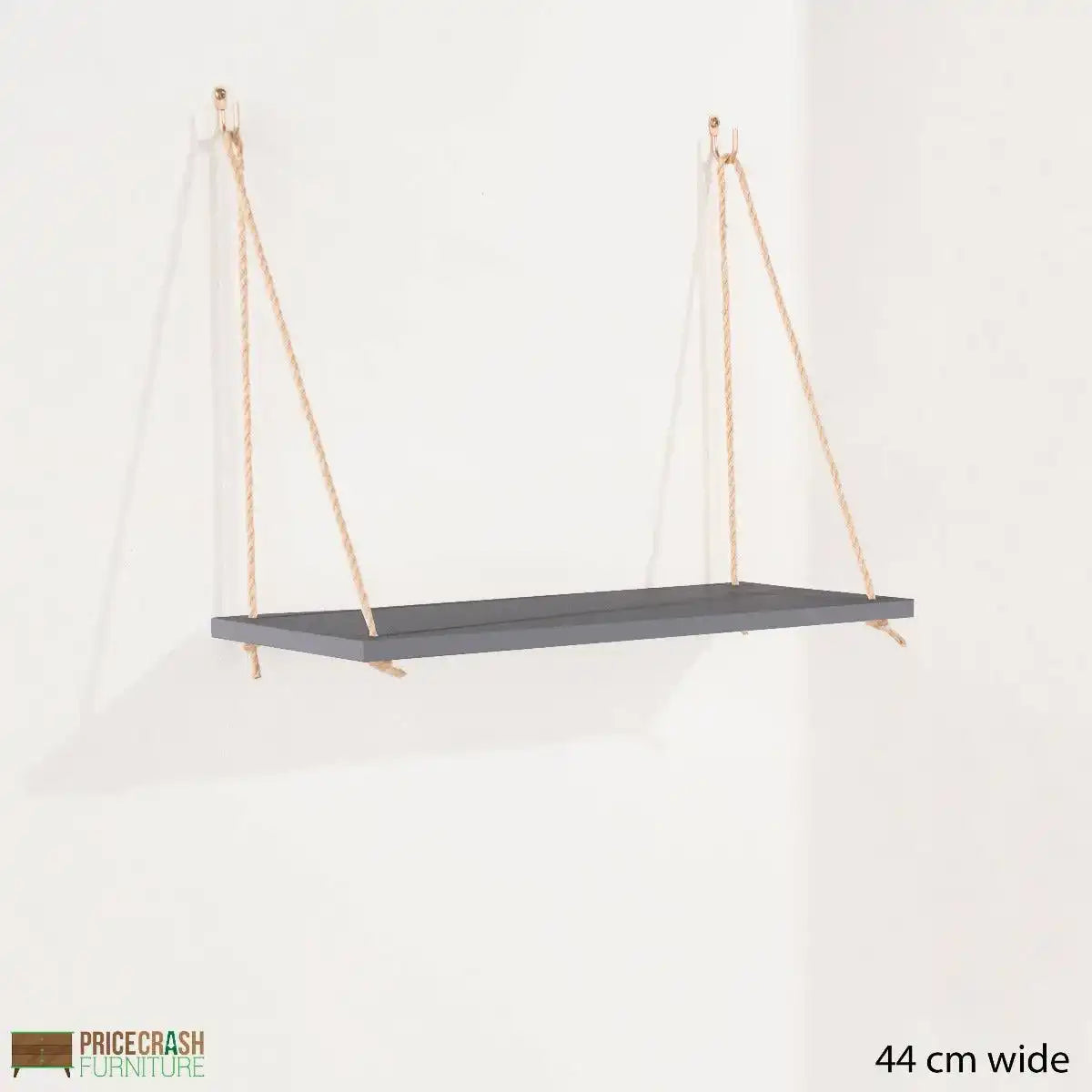 Thames Single Rope Shelf in Grey Foil by Core - Price Crash Furniture