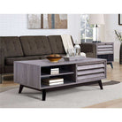 Vaughn Coffee Table with Sliding Doors in Grey Oak by Dorel - Price Crash Furniture