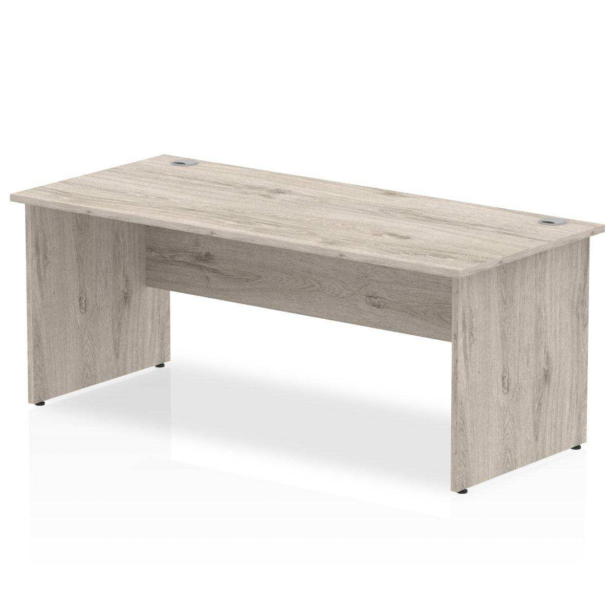 Impulse 800mm deep Straight Desk with Grey Oak Top and Panel End Leg - Price Crash Furniture