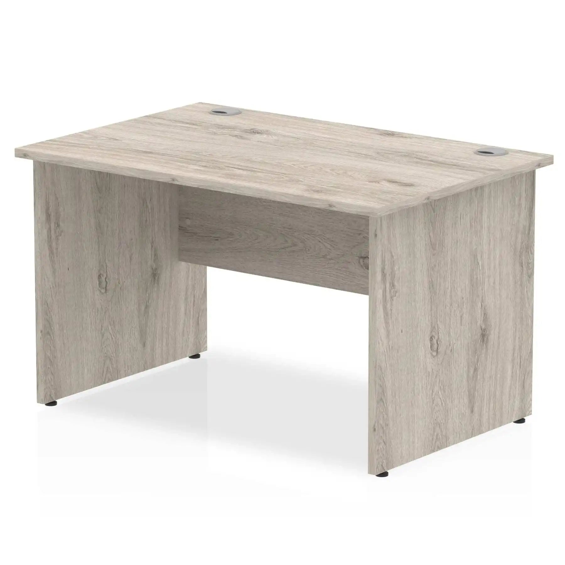 Impulse 800mm deep Straight Desk with Grey Oak Top and Panel End Leg - Price Crash Furniture